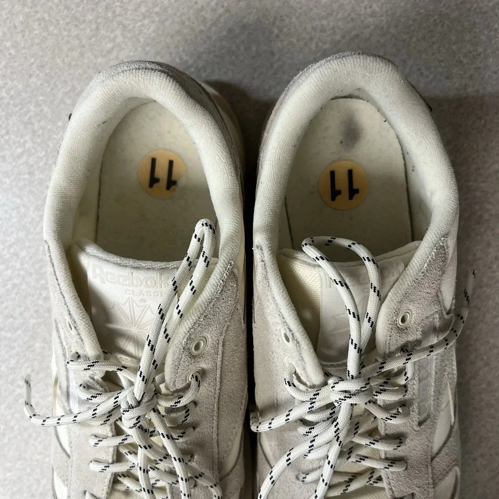 Reebok Men's Classic Leather Cordura White/cream Sneakers Size 11 EUC‎
